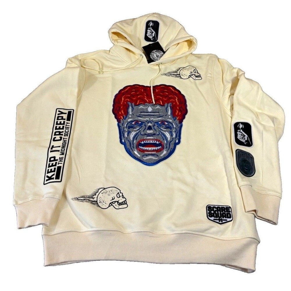 Freeze Max X Are You Afraid Of The Dark? Midnight Society Mens Cream Hoodie Sz M